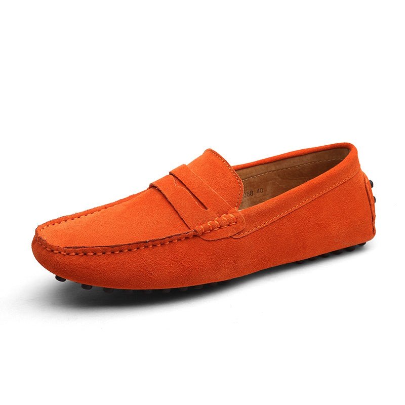 Mocassin Homme Orange Daim Galentino