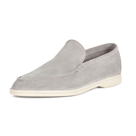 Mocassin Gris Cuir Suédé