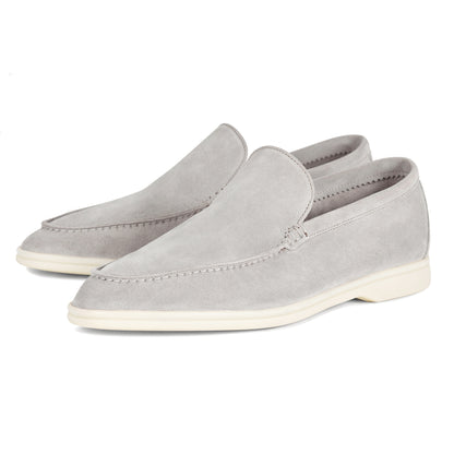 Mocassin Gris Cuir Suédé