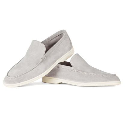 Mocassin Gris Cuir Suédé