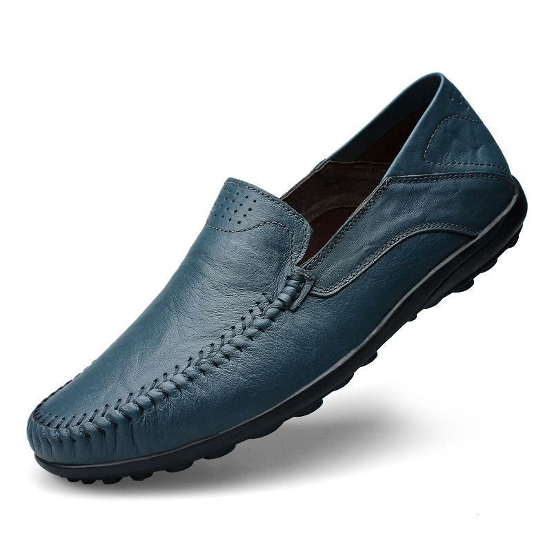 Mocassin Cuir Homme Bleu Marine