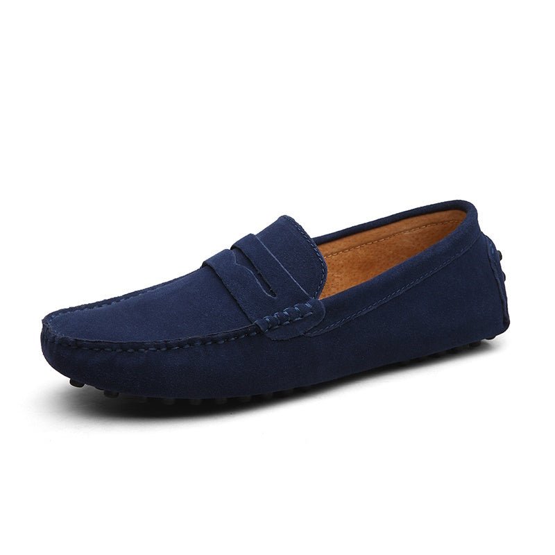 Mocassin Daim Bleu Marine Homme