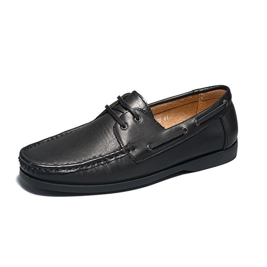 Mocassin Noir Lacet Homme