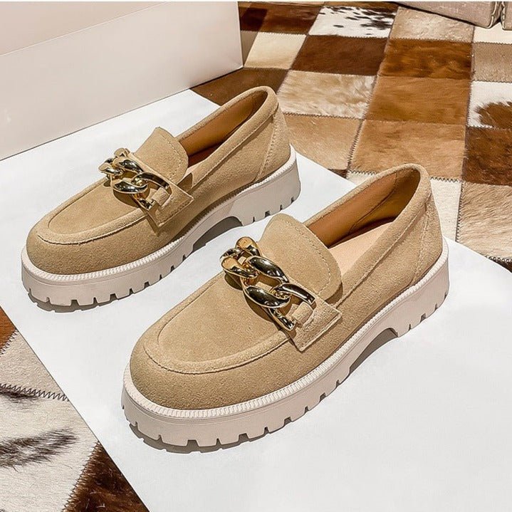 Mocassin Chaîne Beige