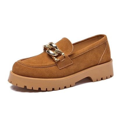 Mocassin Chaîne Femme Camel