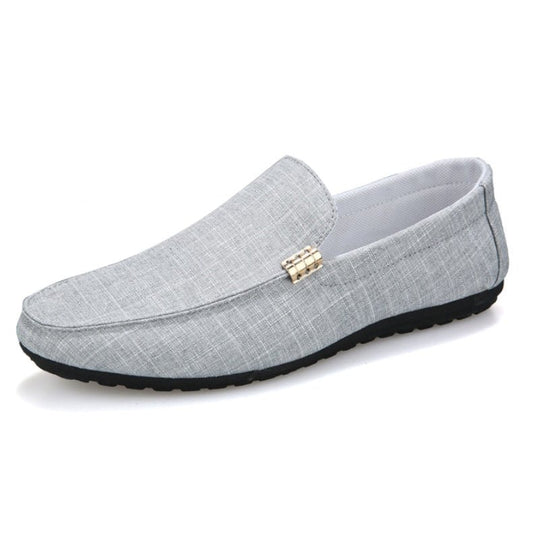 Mocassin En Toile Légère Gris